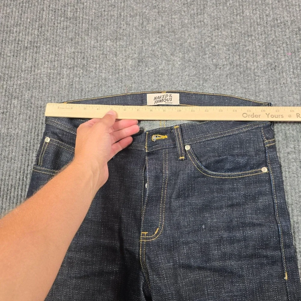 Naked & Famous Weird Guy Elephant 12 Jeans Mens 31x32 Blue Raw Denim Selvedge